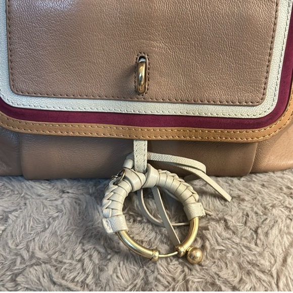 See By Chloe Tan and Pink Crossbody Bag with Saddle Shape - Picture 7 of 14